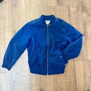 ZARA boys jacket bomber military Size 7 blue nylon